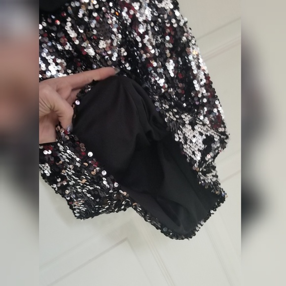 Little Black Dress with Silver Sequins - Picture 6 of 7